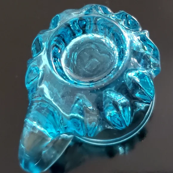 GLOWS Degenhart Aqua Blue Glass Mini Pitcher Toothpick Holder - Picture 5 of 12